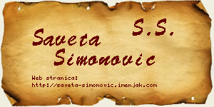 Saveta Simonović vizit kartica